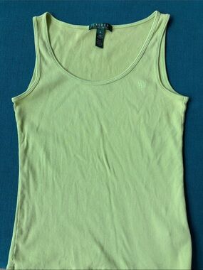 Lauren Ralph Lauren Pale Lime Ribbed Tank Top